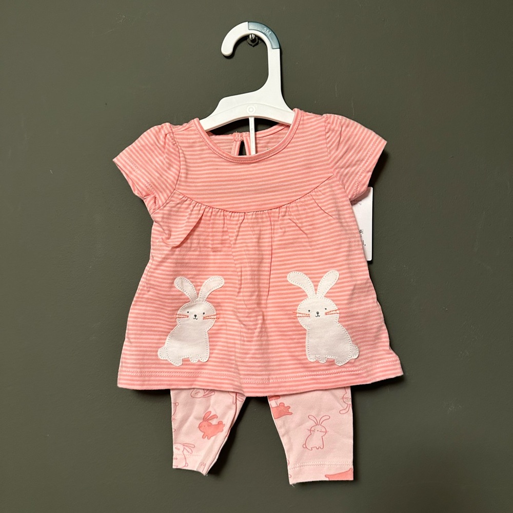 Carter's Pink Striped Baby Outfit 3 months